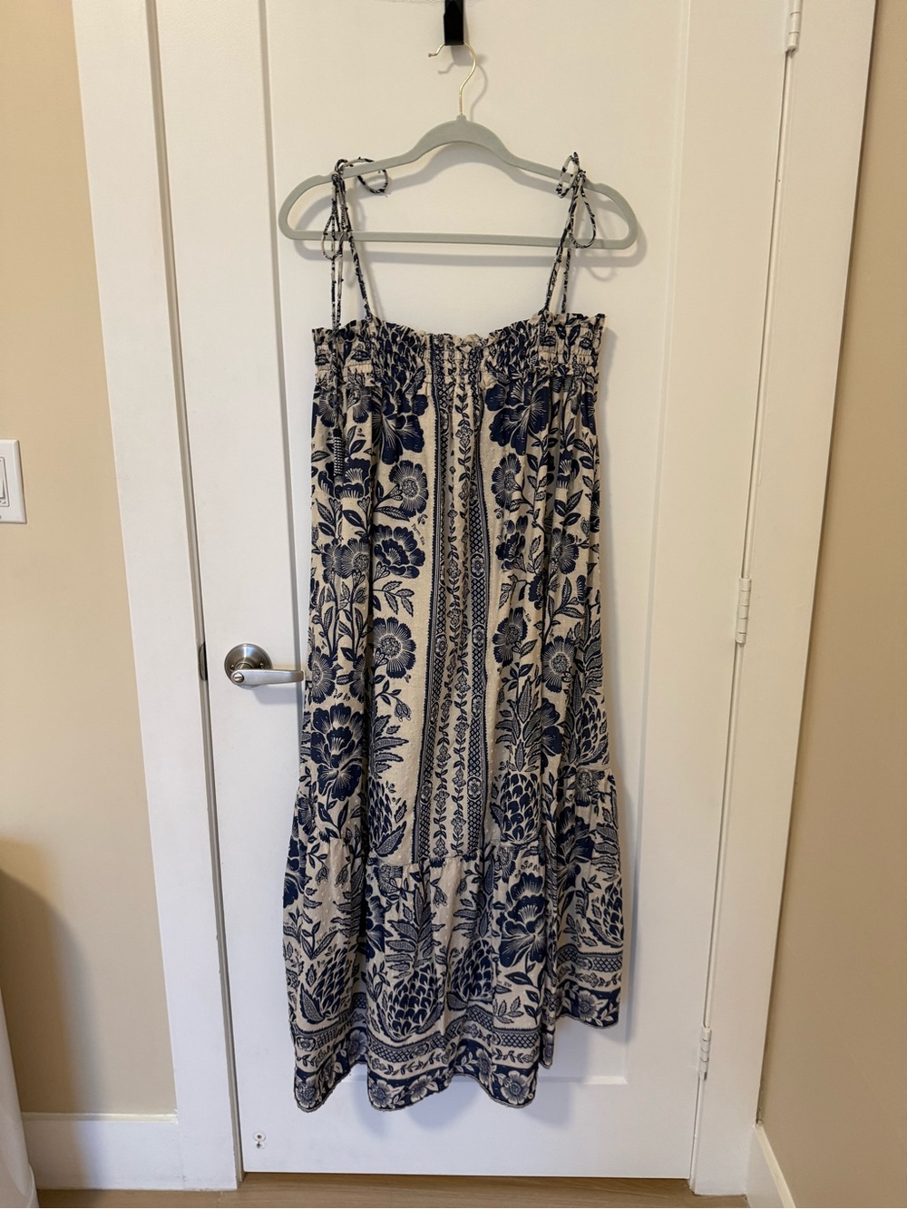 FARM Rio Blue & Cream Botanical Tie-Shoulder Maxi Dress - Picture 4 of 12